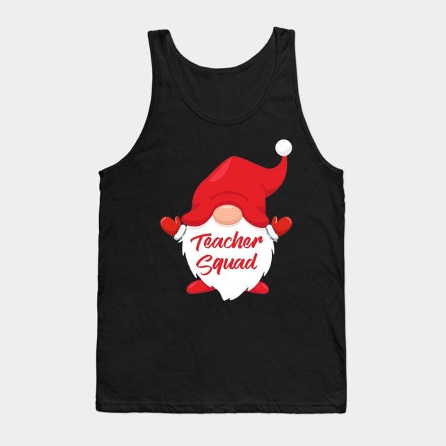 Teacher Squad Gnome Matching Family Christmas Pajama Tank Top by Penda